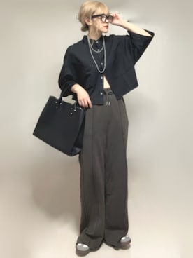 「アイテム（スウェットパンツ）」を使った、Ⓜ︎さん（レディース・152cm）の秋コーディネート