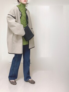「tiptop（ティップトップ）のアイテム（その他アウター）」を使った、Ⓜ︎さん（レディース・152cm）の冬コーディネート