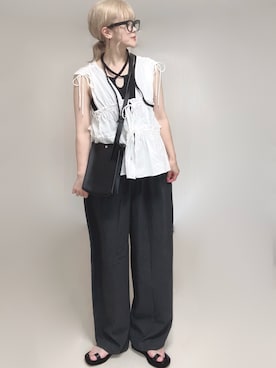 「アイテム（スラックス）」を使った、Ⓜ︎さん（レディース・152cm）の夏コーディネート