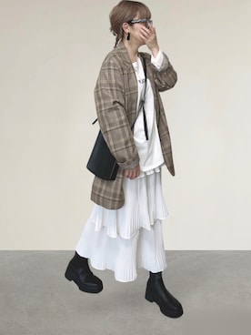 「apres jour mignon（アプレジュールミニョン）のアイテム（ジャケット/アウター）」を使った、Ⓜ︎さん（レディース・152cm）の秋コーディネート