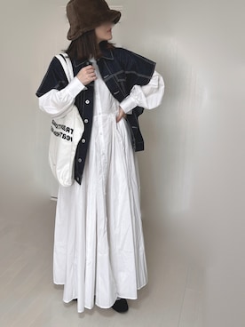 「Traditional Weatherwear」｜「アイテム（シャツワンピース）」を使った、Ⓜ︎さん（レディース・152cm）の冬コーディネート
