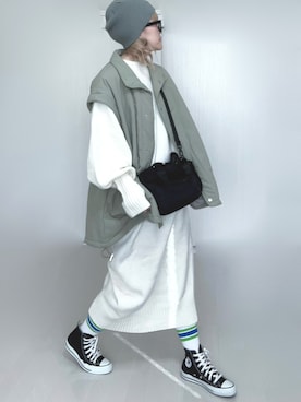 「notch.」｜「アイテム（ダウンジャケット/コート）」を使った、Ⓜ︎さん（レディース・152cm）の冬コーディネート
