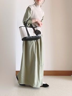 「ITEMS URBANRESEARCH（アイテムズ アーバンリサーチ）のニットベストドッキングワンピース（ワンピース）」を使った、Ⓜ︎さん（レディース・152cm）の冬コーディネート