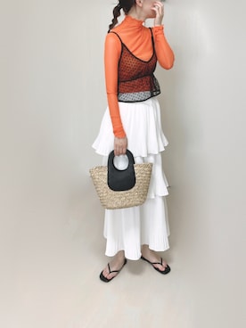 「CLEA（クレア）のアイテム（スカート）」を使った、Ⓜ︎さん（レディース・152cm）の夏コーディネート