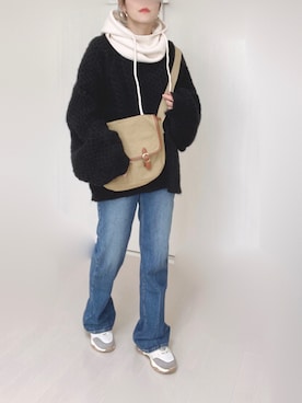 「AS KNOW AS plus（アズノゥアズプラス）のアイテム（ニットキャップ/ビーニー）」を使った、Ⓜ︎さん（レディース・152cm）の秋コーディネート