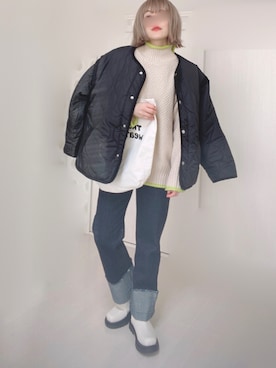 「ECRIRE（エクリール）のアイテム（ブルゾン）」を使った、Ⓜ︎さん（レディース・152cm）の冬コーディネート