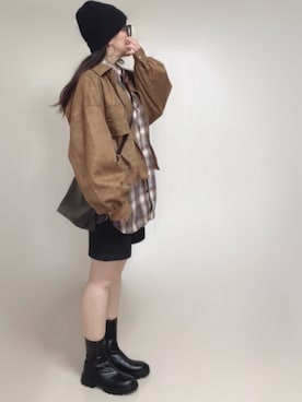 「アイテム（帽子）」を使った、Ⓜ︎さん（レディース・152cm）の秋コーディネート
