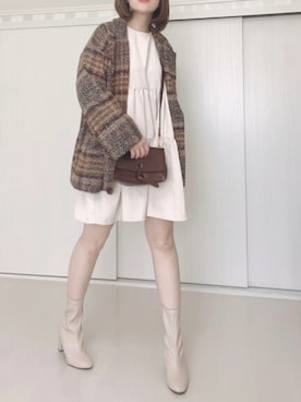 「one after another NICE CLAUP（ワンアフターアナザーナイスクラップ）のアイテム（チュニック）」を使った、Ⓜ︎さん（レディース・152cm）の秋コーディネート