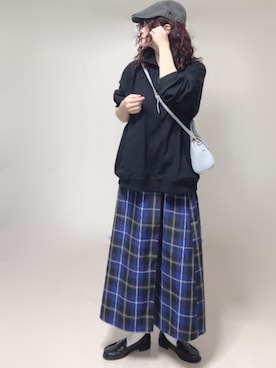 「ハーフジップ」｜Ⓜ︎さん（レディース・152cm）の秋コーディネート