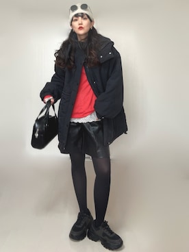 「Chillfar（チルファー）のアイテム」を使った、Ⓜ︎さん（レディース・152cm）の冬コーディネート