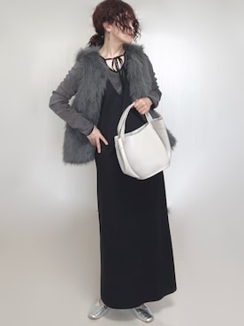 「アイテム（ジャンパースカート）」を使った、Ⓜ︎さん（レディース・152cm）の秋コーディネート