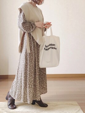 「crie conforto」｜「アイテム（ワンピース/ドレス）」を使った、Ⓜ︎さん（レディース・152cm）の秋コーディネート