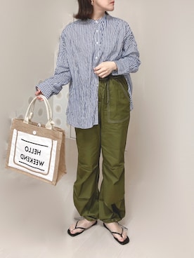 「feepur（フェピュール）のアイテム（カーゴパンツ）」を使った、Ⓜ︎さん（レディース・152cm）の春コーディネート