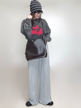 「アイテム（スウェットパンツ）」を使った、Ⓜ︎さん（レディース・152cm）の秋コーディネート