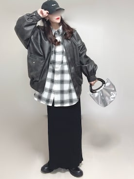 「NEW ERA（ニューエラ）のアイテム」を使った、Ⓜ︎さん（レディース・152cm）の秋コーディネート
