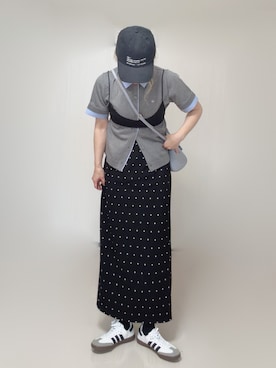「Unblend（アンブレンド）の【Unblend】シャーリング アソート ビスチェ（その他トップス、ブラック系）」を使った、Ⓜ︎さん（レディース・152cm）の夏コーディネート