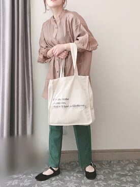 「AmbreNeige」｜「アイテム（スラックス）」を使った、Ⓜ︎さん（レディース・152cm）の夏コーディネート