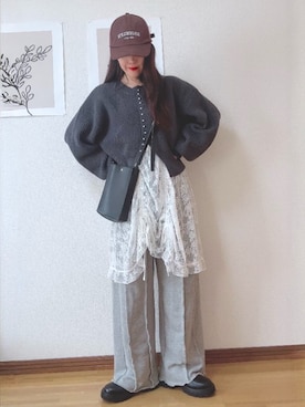 「アイテム（スウェットパンツ）」を使った、Ⓜ︎さん（レディース・152cm）の秋コーディネート