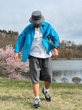 「URBAN RESEARCH（アーバンリサーチ）のTHE NORTH FACE PURPLE LABEL　CHINO FIELD HAT（ハット、グレー系）」を使った、Yudaiさん（メンズ・182cm）の春コーディネート