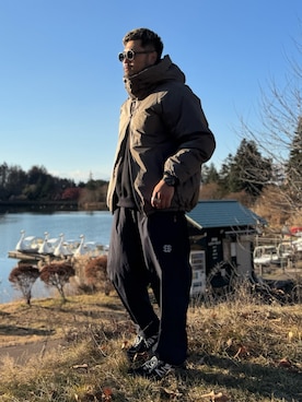 「アイテム（その他アウター、グレー系）」を使った、Yudaiさん（メンズ・182cm）の冬コーディネート