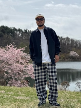 「EKAL（エカル）のアイテム（キャップ）」を使った、Yudaiさん（メンズ・182cm）の春コーディネート