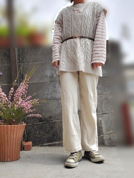 「chocomee（チョコミー）のアイテム（パンツ）」を使った、ccochicoさん（レディース・148cm）の春コーディネート