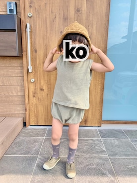 「Cienta（シエンタ）のアイテム（スニーカー）」を使った、ゆうさん（キッズ・100cm）の夏コーディネート