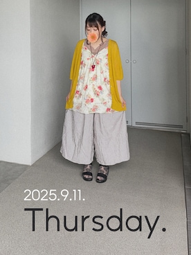 「アイテム（タンクトップ）」を使った、ゆめかさん（レディース・153cm）の秋コーディネート