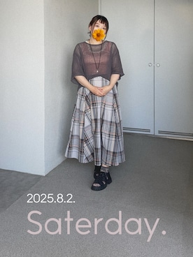 「アイテム（シュシュ）」を使った、ゆめかさん（レディース・153cm）の夏コーディネート