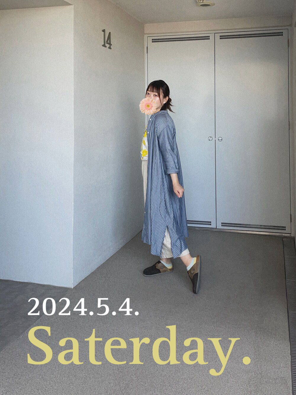 「大人カジュアル」｜「rpsのアイテム（シャツワンピース、ブルー系）」を使った、ゆめかさん（レディース・153cm）の春コーディネートの1枚目の写真