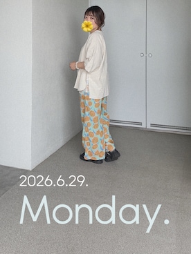 「rps（アールピーエス）のアイテム（Tシャツ/カットソー、ホワイト系）」を使った、ゆめかさん（レディース・153cm）の夏コーディネート