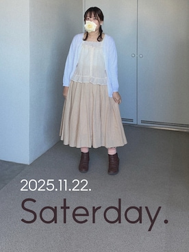 「アイテム（ヘアアクセサリー）」を使った、ゆめかさん（レディース・153cm）の秋コーディネート