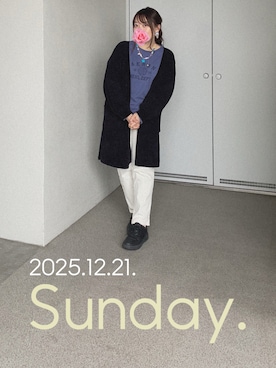 「アイテム（シュシュ）」を使った、ゆめかさん（レディース・153cm）の冬コーディネート