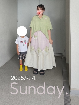 「アイテム（エプロン）」を使った、ゆめかさん（レディース・153cm）の秋コーディネート