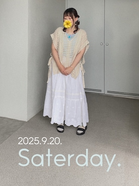 「アイテム（ピアス（片耳用））」を使った、ゆめかさん（レディース・153cm）の秋コーディネート