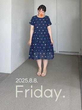 「アイテム（シュシュ）」を使った、ゆめかさん（レディース・153cm）の夏コーディネート