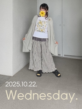 「アイテム（ブローチ/コサージュ）」を使った、ゆめかさん（レディース・153cm）の秋コーディネート