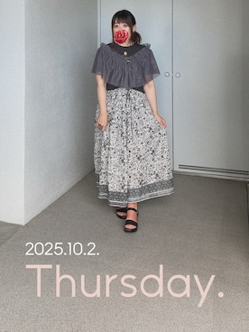 「アイテム（付け襟）」を使った、ゆめかさん（レディース・153cm）の秋コーディネート