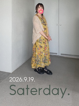 「Handmade（ハンドメイド）のアイテム（アクセサリー）」を使った、ゆめかさん（レディース・153cm）の秋コーディネート