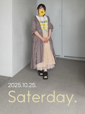 「アイテム（シャツワンピース）」を使った、ゆめかさん（レディース・153cm）の秋コーディネート