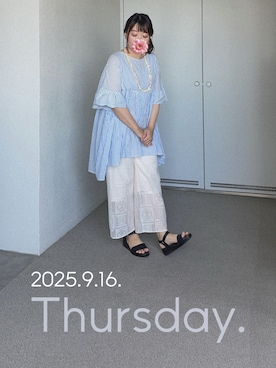 「アイテム（ピアス（両耳用）、ホワイト系）」を使った、ゆめかさん（レディース・153cm）の秋コーディネート