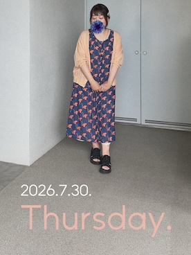 「axes femme（アクシーズファム）のアイテム（タンクトップ、ホワイト系）」を使った、ゆめかさん（レディース・153cm）の夏コーディネート