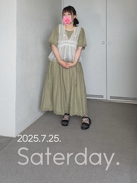 「アイテム（バレッタ/ヘアクリップ）」を使った、ゆめかさん（レディース・153cm）の夏コーディネート