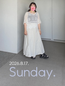 「rps（アールピーエス）のアイテム（Tシャツ/カットソー、ホワイト系）」を使った、ゆめかさん（レディース・153cm）の秋コーディネート