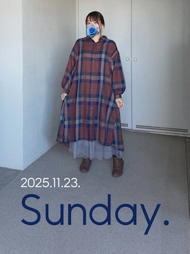 「アイテム（ブーティ）」を使った、ゆめかさん（レディース・153cm）の秋コーディネート