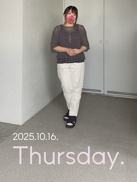 「アイテム（ピアス（両耳用））」を使った、ゆめかさん（レディース・153cm）の秋コーディネート