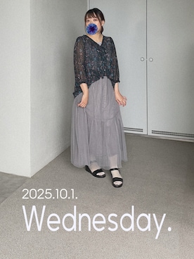 「アイテム（ブローチ/コサージュ）」を使った、ゆめかさん（レディース・153cm）の秋コーディネート