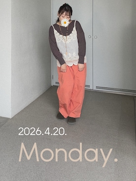 「rps（アールピーエス）のアイテム」を使った、ゆめかさん（レディース・153cm）の春コーディネート