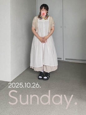 「アイテム（シャツワンピース）」を使った、ゆめかさん（レディース・153cm）の秋コーディネート