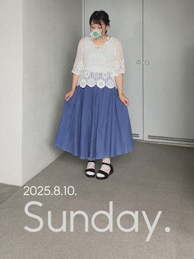 「アイテム（シュシュ）」を使った、ゆめかさん（レディース・153cm）の夏コーディネート